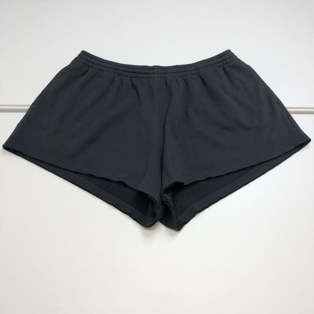 Skims Raw Edge Women’s Cotton Fleece Classic Shorts XL Black “Measurements” - Picture 1 of 7